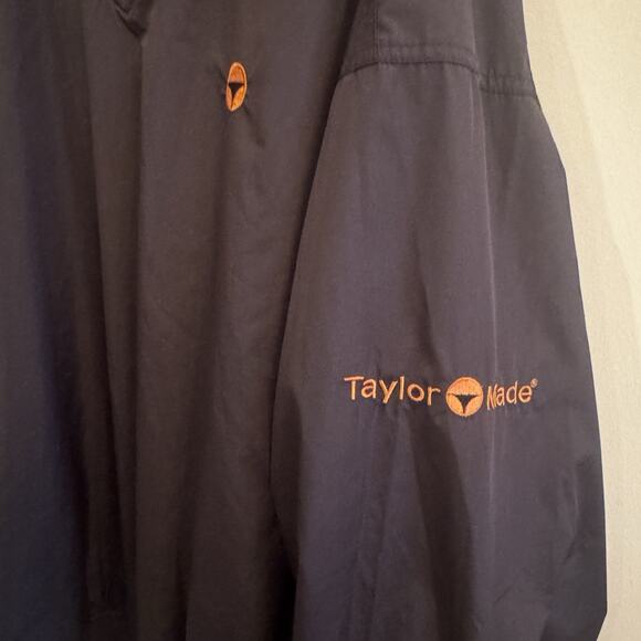 TaylorMade Golf Pullover Jacket XXL Black Orange Logo Windbreaker Vintage - Picture 7 of 12
